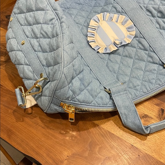 Stoney Clover Blue Quilted Tote Bag with 'MAHALO' Embroidery - Picture 10 of 15